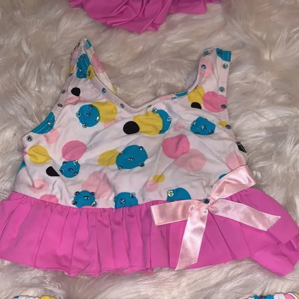 Splish Splash Old Time Bathing Suit Style Dance Costume with Swarovski Crystals